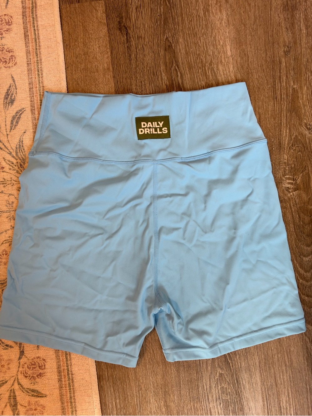 Daily Drills Light Blue High-Waist Bike Shorts